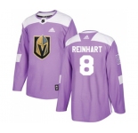 Youth Adidas Vegas Golden Knights #8 Griffin Reinhart Authentic Purple Fights Cancer Practice NHL Jersey