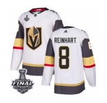 Youth Adidas Vegas Golden Knights #8 Griffin Reinhart Authentic White Away 2018 Stanley Cup Final NHL Jersey