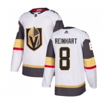 Youth Adidas Vegas Golden Knights #8 Griffin Reinhart Authentic White Away NHL Jersey