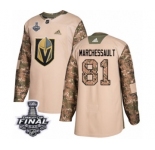 Youth Adidas Vegas Golden Knights #81 Jonathan Marchessault Authentic Camo Veterans Day Practice 2018 Stanley Cup Final NHL Jersey