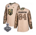 Youth Adidas Vegas Golden Knights #84 Mikhail Grabovski Authentic Camo Veterans Day Practice 2018 Stanley Cup Final NHL Jersey