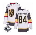 Youth Adidas Vegas Golden Knights #84 Mikhail Grabovski Authentic White Away 2018 Stanley Cup Final NHL Jersey