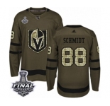 Youth Adidas Vegas Golden Knights #88 Nate Schmidt Authentic Green Salute to Service 2018 Stanley Cup Final NHL Jersey