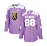 Youth Adidas Vegas Golden Knights #88 Nate Schmidt Authentic Purple Fights Cancer Practice NHL Jersey