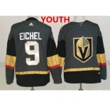 Youth Adidas Vegas Golden Knights #9 Jack Eichel Grey Home Authentic Stitched NHL Jersey