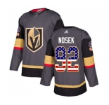 Youth Adidas Vegas Golden Knights #92 Tomas Nosek Authentic Gray USA Flag Fashion NHL Jersey