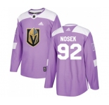 Youth Adidas Vegas Golden Knights #92 Tomas Nosek Authentic Purple Fights Cancer Practice NHL Jersey