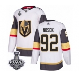 Youth Adidas Vegas Golden Knights #92 Tomas Nosek Authentic White Away 2018 Stanley Cup Final NHL Jersey