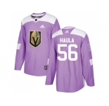 Youth Adidas Vegas Golden Knightss #56 Erik Haula Purple Authentic Fights Cancer Stitched NHL Jersey