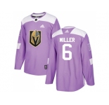 Youth Adidas Vegas Golden Knightss #6 Colin Miller Purple Authentic Fights Cancer Stitched NHL Jersey