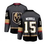 Youth Vegas Golden Knights #15 Jon Merrill Authentic Black Home Fanatics Branded Breakaway NHL Jersey