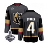 Youth Vegas Golden Knights #4 Clayton Stoner Authentic Black Home Fanatics Branded Breakaway 2018 Stanley Cup Final NHL Jersey