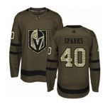 Youth Vegas Golden Knights #40 Garret Sparks Authentic Green Salute to Service Hockey Jersey