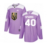 Youth Vegas Golden Knights #40 Garret Sparks Authentic Purple Fights Cancer Practice Hockey Jersey