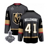 Youth Vegas Golden Knights #41 Pierre-Edouard Bellemare Authentic Black Home Fanatics Branded Breakaway 2018 Stanley Cup Final NHL Jersey