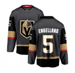 Youth Vegas Golden Knights #5 Deryk Engelland Authentic Black Home Fanatics Branded Breakaway NHL Jersey