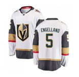 Youth Vegas Golden Knights #5 Deryk Engelland Authentic White Away Fanatics Branded Breakaway NHL Jersey