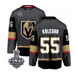 Youth Vegas Golden Knights #55 Keegan Kolesar Authentic Black Home Fanatics Branded Breakaway 2018 Stanley Cup Final NHL Jersey