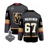 Youth Vegas Golden Knights #67 Teemu Pulkkinen Authentic Black Home Fanatics Branded Breakaway 2018 Stanley Cup Final NHL Jersey
