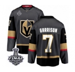 Youth Vegas Golden Knights #7 Jason Garrison Authentic Black Home Fanatics Branded Breakaway 2018 Stanley Cup Final NHL Jersey