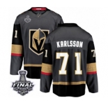 Youth Vegas Golden Knights #71 William Karlsson Authentic Black Home Fanatics Branded Breakaway 2018 Stanley Cup Final NHL Jersey