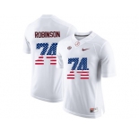 2016 US Flag Fashion Alabama Crimson Tide Cam Robinson #74 College Football Limited Jersey - White