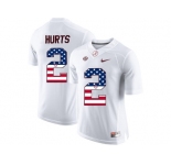 2016 US Flag Fashion Alabama Crimson Tide Jalen Hurts #2 College Football Limited Jerseys - White