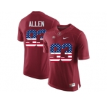 2016 US Flag Fashion Alabama Crimson Tide Jonathan Allen #93 College Football Limited Jersey - Crimson