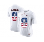 2016 US Flag Fashion Alabama Crimson Tide Julio Jones #8 College Football Limited Jersey - White