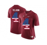 2016 US Flag Fashion Alabama Crimson Tide T.J Yeldon #4 College Football Diamond Quest Jerseys - Crimson