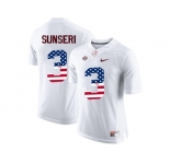2016 US Flag Fashion Alabama Crimson Tide Vinnie Sunseri #3 College Football Limited Jerseys - White