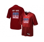 2016 US Flag Fashion Men's Alabama Crimson Tide Customized College Football Pro Combat Jersey - Crimson