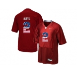 2016 US Flag Fashion Men's Alabama Crimson Tide Jalen Hurts #2 College Football Pro Combat Jersey - Crimson