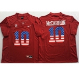 Alabama Crimson Tide #10 AJ McCarron Red USA Flag College Jersey
