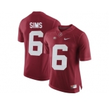 Alabama Crimson Tide Blake Sims #6 College Football Diamond Quest Jerseys - Crimson
