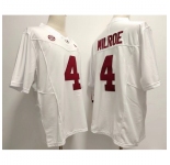 Alabama Crimson Tide Jalen Milroe #4 White F U S E Stitched Jersey