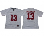 Crimson Tide #13 Tua Tagovailoa White Limited Stitched NCAA Jersey