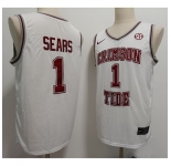 Men Alabama Crimson Tide #1 Mark Sears White Throwback Stitched Basketball NCAA Jersey