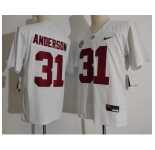 Men Alabama Crimson Tide #31 Keaton Anderson White College Football Jersey