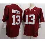 Men's Alabama Crimson Tide #13 Malachi Moore Red FUSE College Stitched Jersey