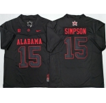 Men's Alabama Crimson Tide #15 Ty Simpson Black F.U.S.E Stitched Football Jersey