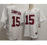 Men's Alabama Crimson Tide #15 Ty Simpson White F.U.S.E. Stitched Football Jersey