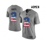 2016 US Flag Fashion Women Heather Gray Alabama Crimson Tide Jalen Hurts #2 College Football Limited Jerseys - Gridiron Gray