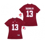 Women Alabama Crimson Tide #13 Tua Tagovailoa Red Women College Football Jersey