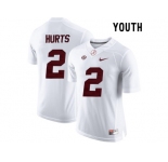 2016 Youth Alabama Crimson Tide Jalen Hurts #2 College Football Limited Jerseys - White