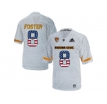 2016 US Flag Fashion Men's Arizona State Sun Devils D.J. Foster #8 Desert Ice College Football Jersey - White