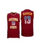 2016 US Flag Fashion Men's Arizona State Sun Devils James Harden #13 College Basketball Jersey - Maroon
