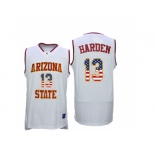2016 US Flag Fashion Men's Arizona State Sun Devils James Harden #13 College Basketball Jersey - White