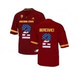 2016 US Flag Fashion Men's Arizona State Sun Devils Mike Bercovici #2 College Football Jersey - Maroon