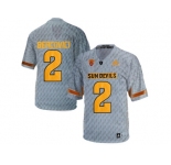 Men's Arizona State Sun Devils Mike Bercovici #2 Desert Fuel College Football Jersey - Grey